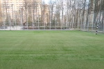 На футбольном поле в Липовом парке уложили новое покрытие