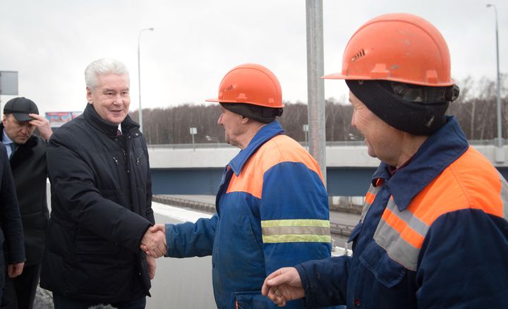 Собянин: Реконструкция развязки МКАД с Ленинским проспектом фактически завершена