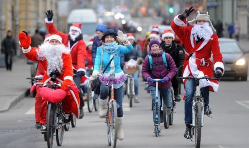 В Москве прошел первый зимний масштабный велопарад