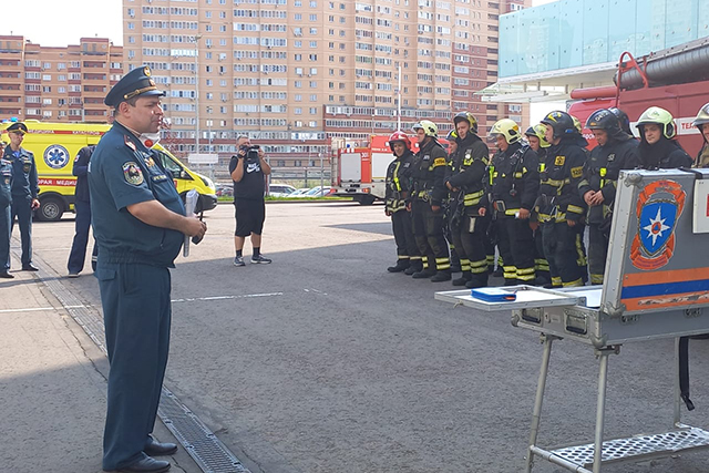 В Сосенском прошли городские пожарно-тактические учения 