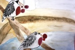 Работа дошкольницы из Сосенского принимает участие в конкурсе рисунков «Птицы в городе»
